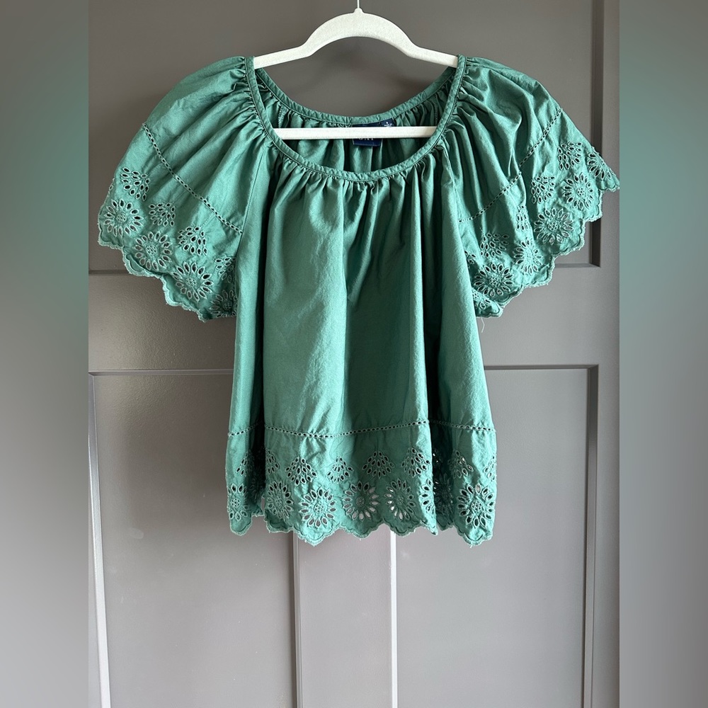 Spring/Summer Green, Eyelet Blouse